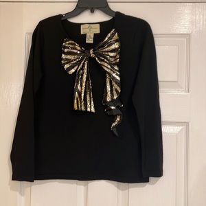 Black and gold bow top